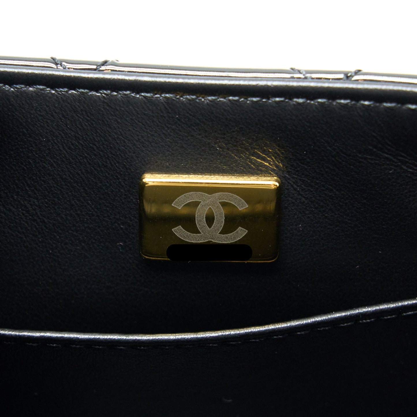Chanel 22K Retro Classic New Square Mini Flap Bag Patent Black Brushed (Microchip)