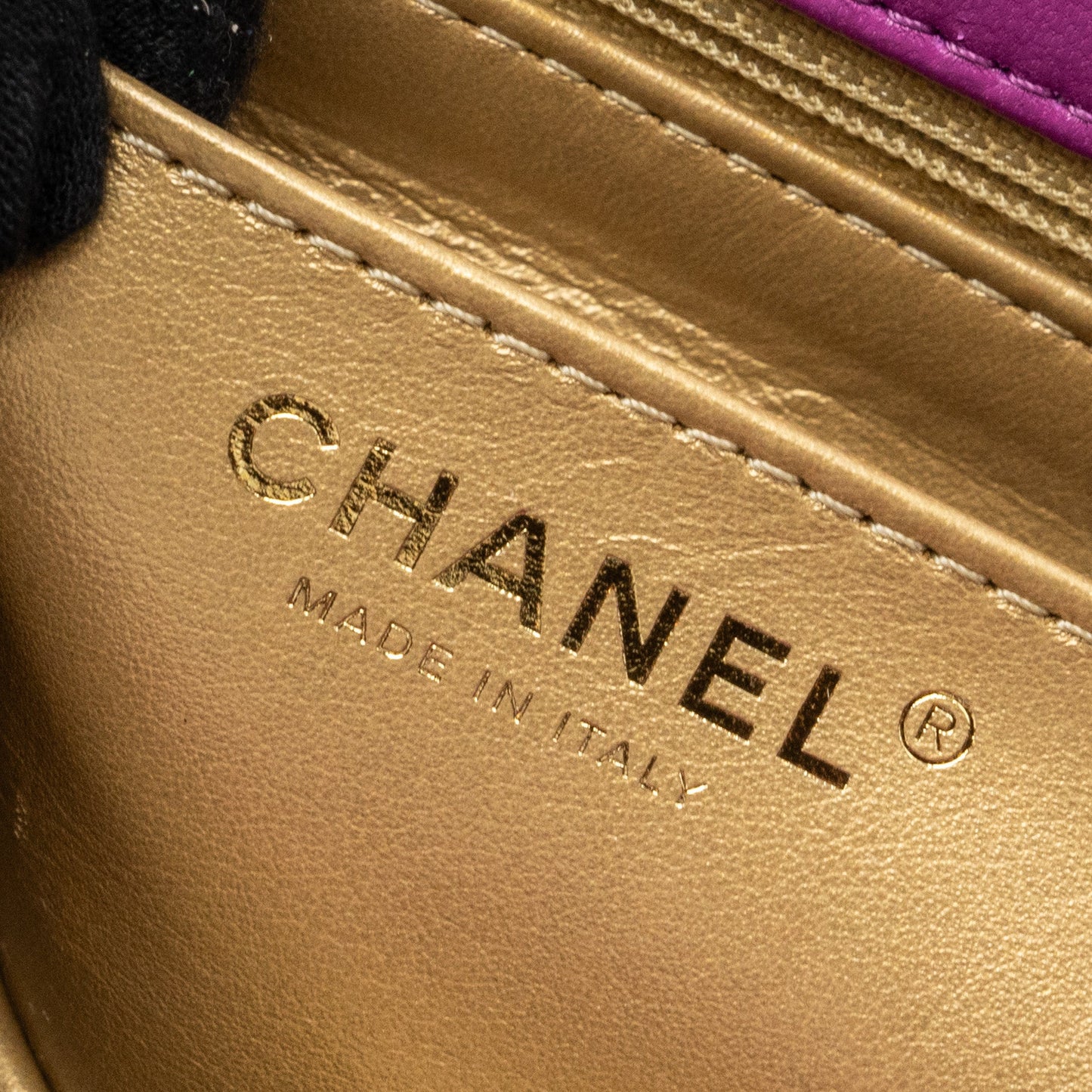 Chanel pearl crush mini rectangular flap bag lambskin purple