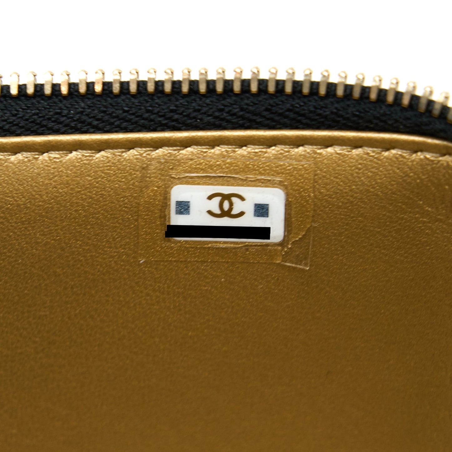Chanel 22A Pearl Crush Long Vanity With Chain Lambskin Black