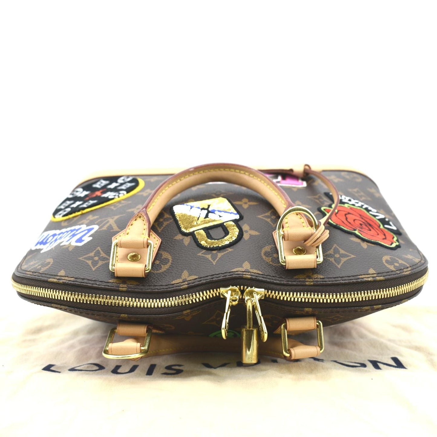 Louis Vuitton Alma PM Patches Monogram Canvas Satchel Bag Multicolor