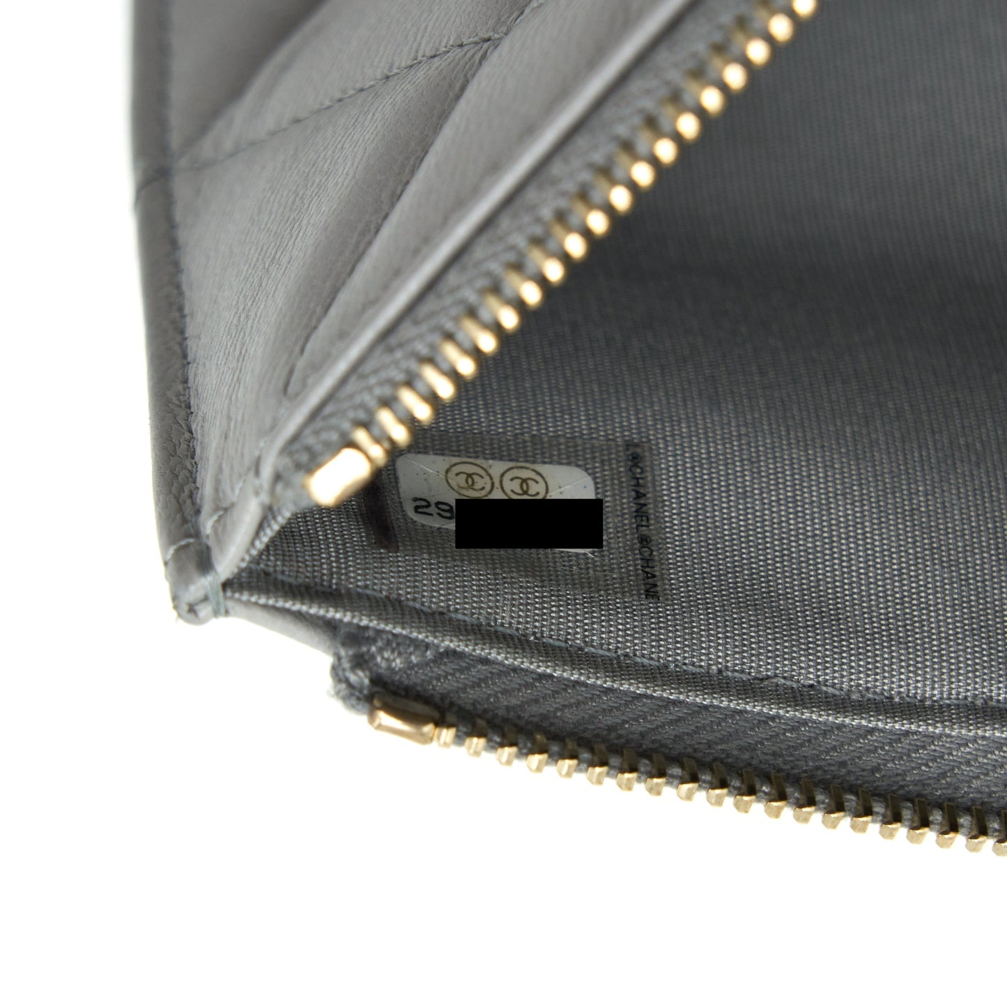 Chanel 19 Phone And Card Holder Small pouch Lambskin Grey