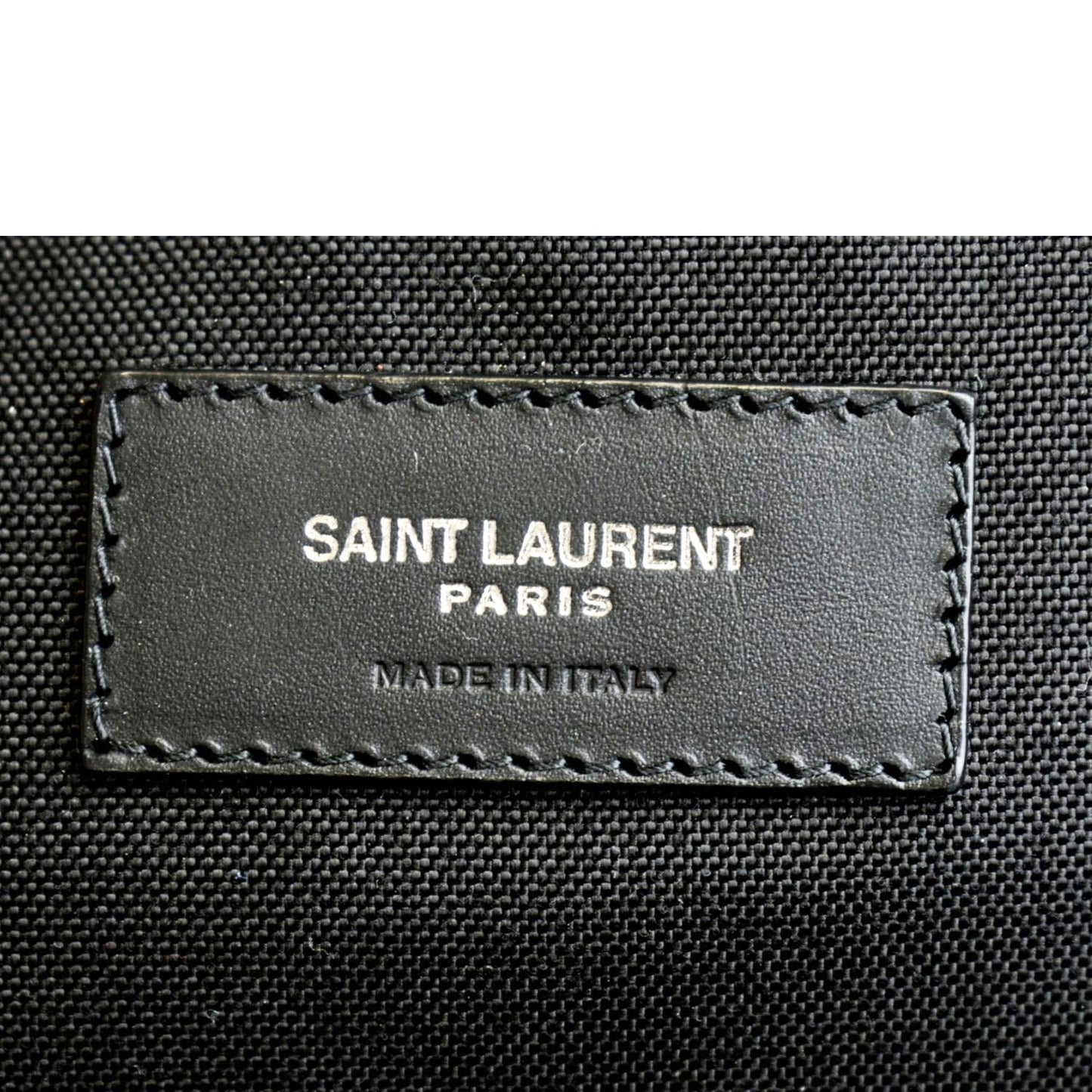 YVES SAINT LAURENT City Palm Print Canvas Backpack Bag Orange