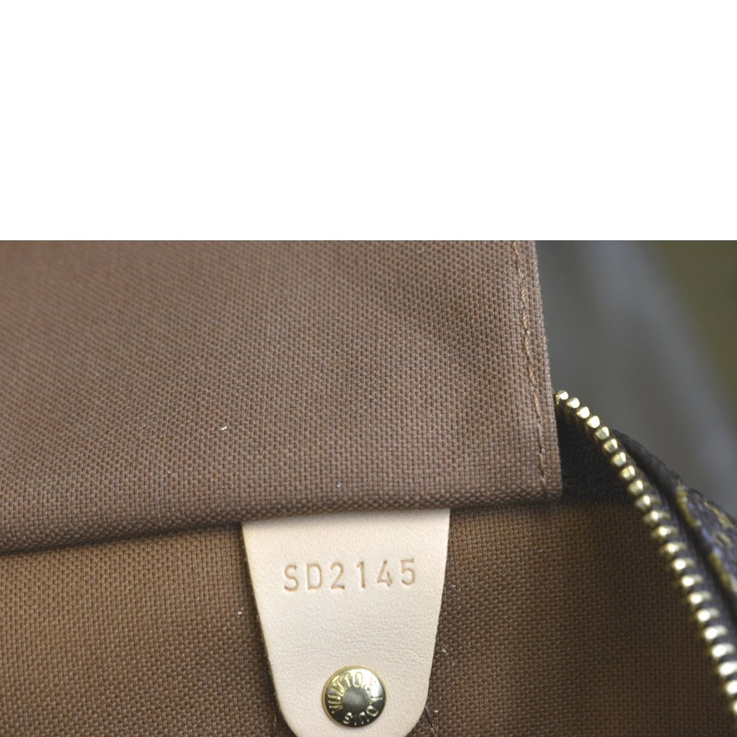 LOUIS VUITTON 35 Monogram Canvas Satchel Bag Brown