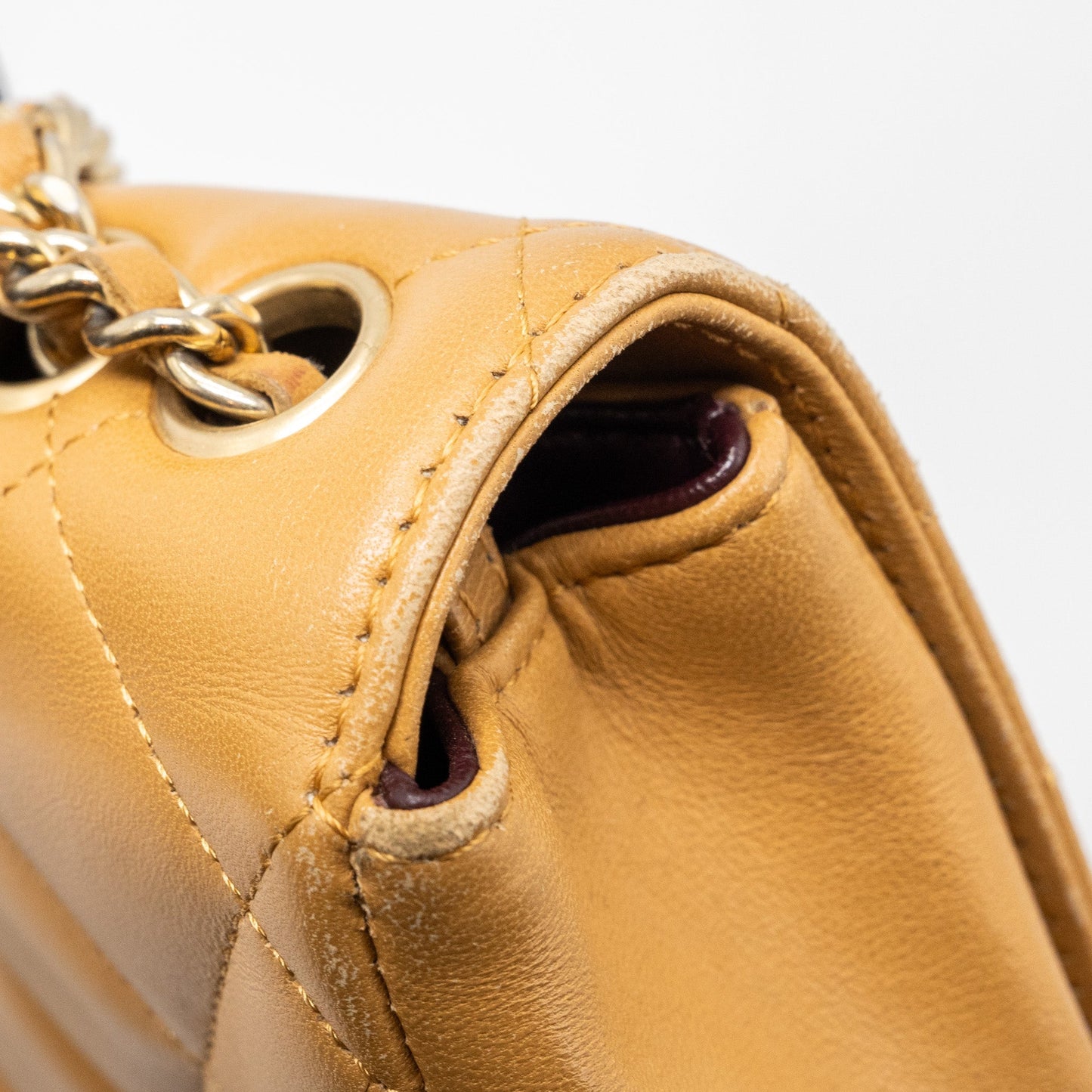 Chanel Quilted Flap Bag Lambskin Beige
