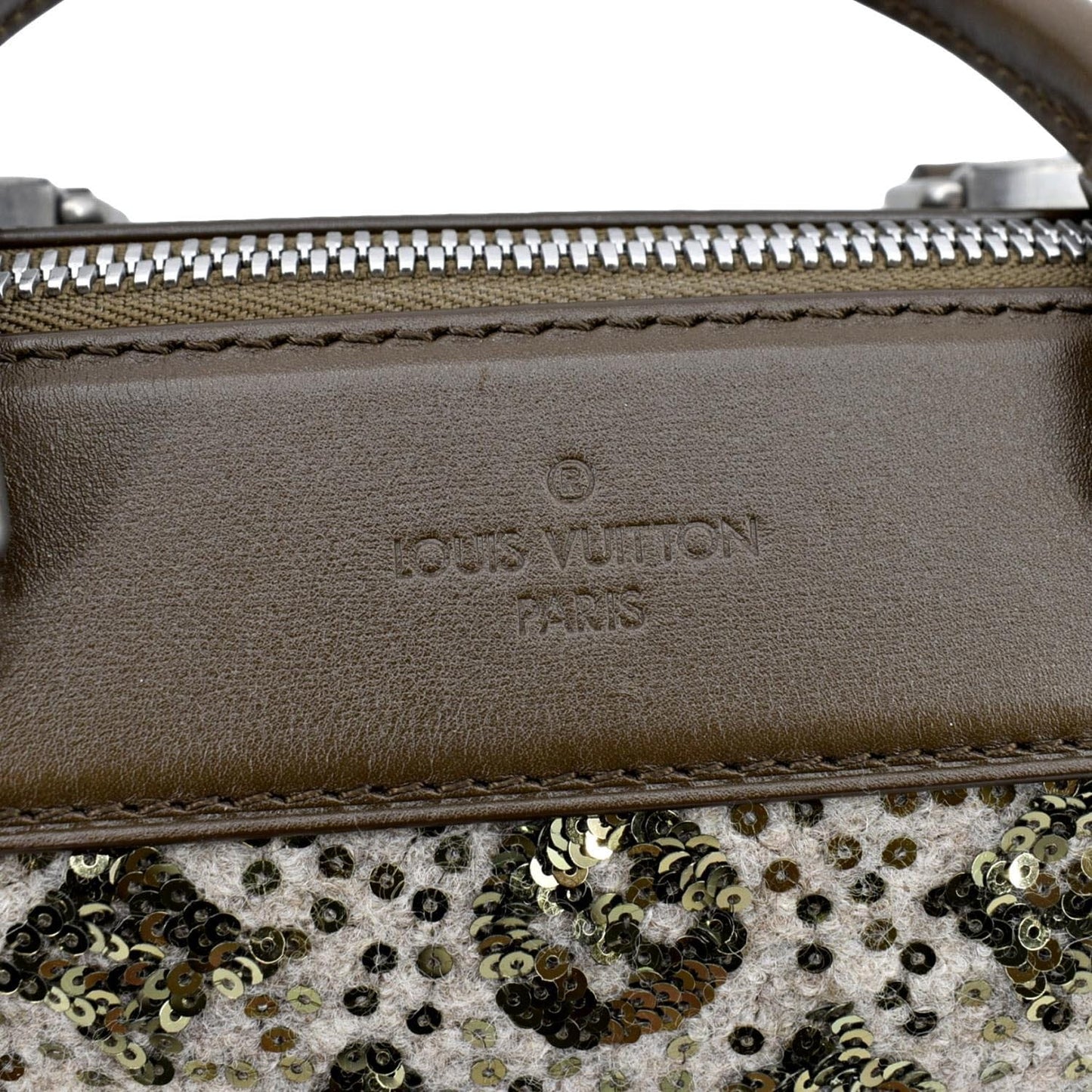 LOUIS VUITTON Sunshine Express 30 Monogram Sequin Satchel Bag Khaki