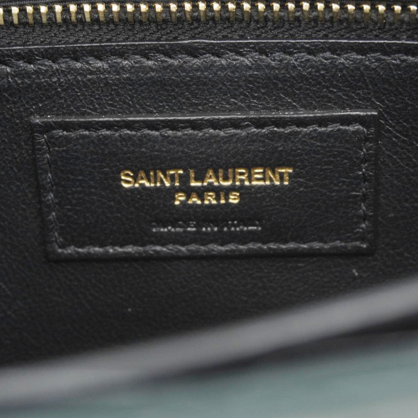 YVES SAINT LAURENT Cassandra Embossed Leather Shoulder Bag Green