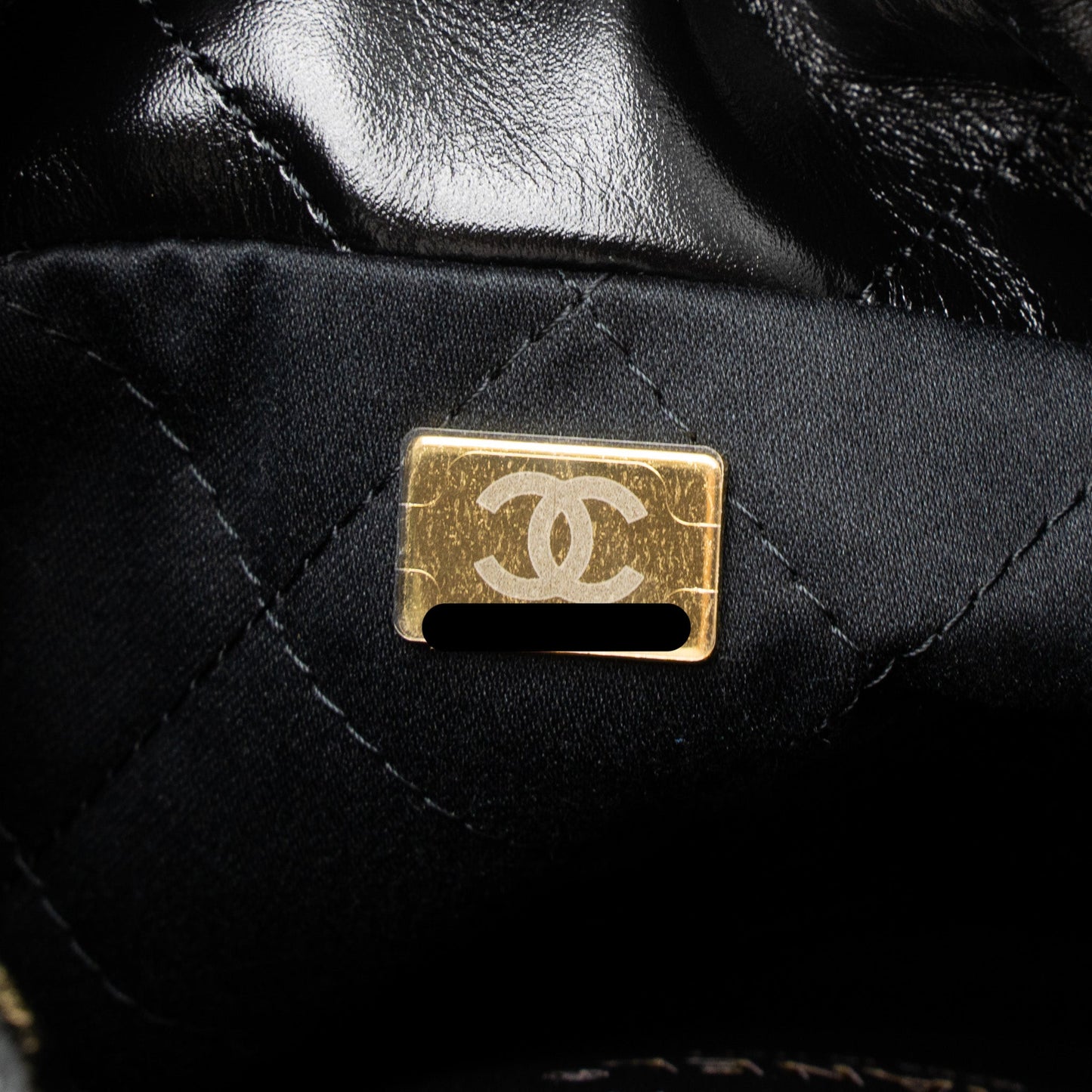 Chanel 23s Mini 22 Bag Shiny Calfskin Black Brushed (Microchip)