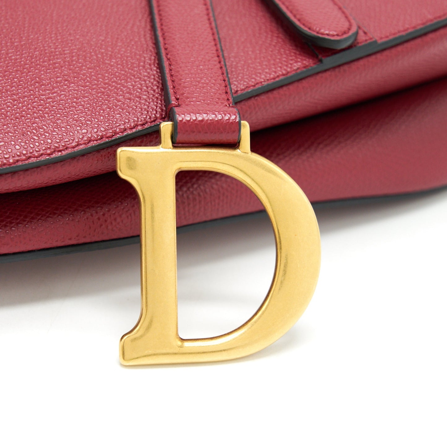 Dior Medium Saddle Purse Grained Calfskin Red