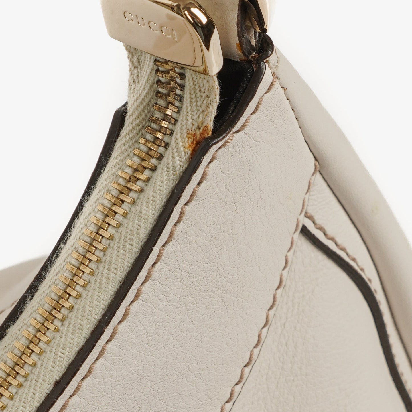 Gucci GG White Leather Abbey D-Ring Bag