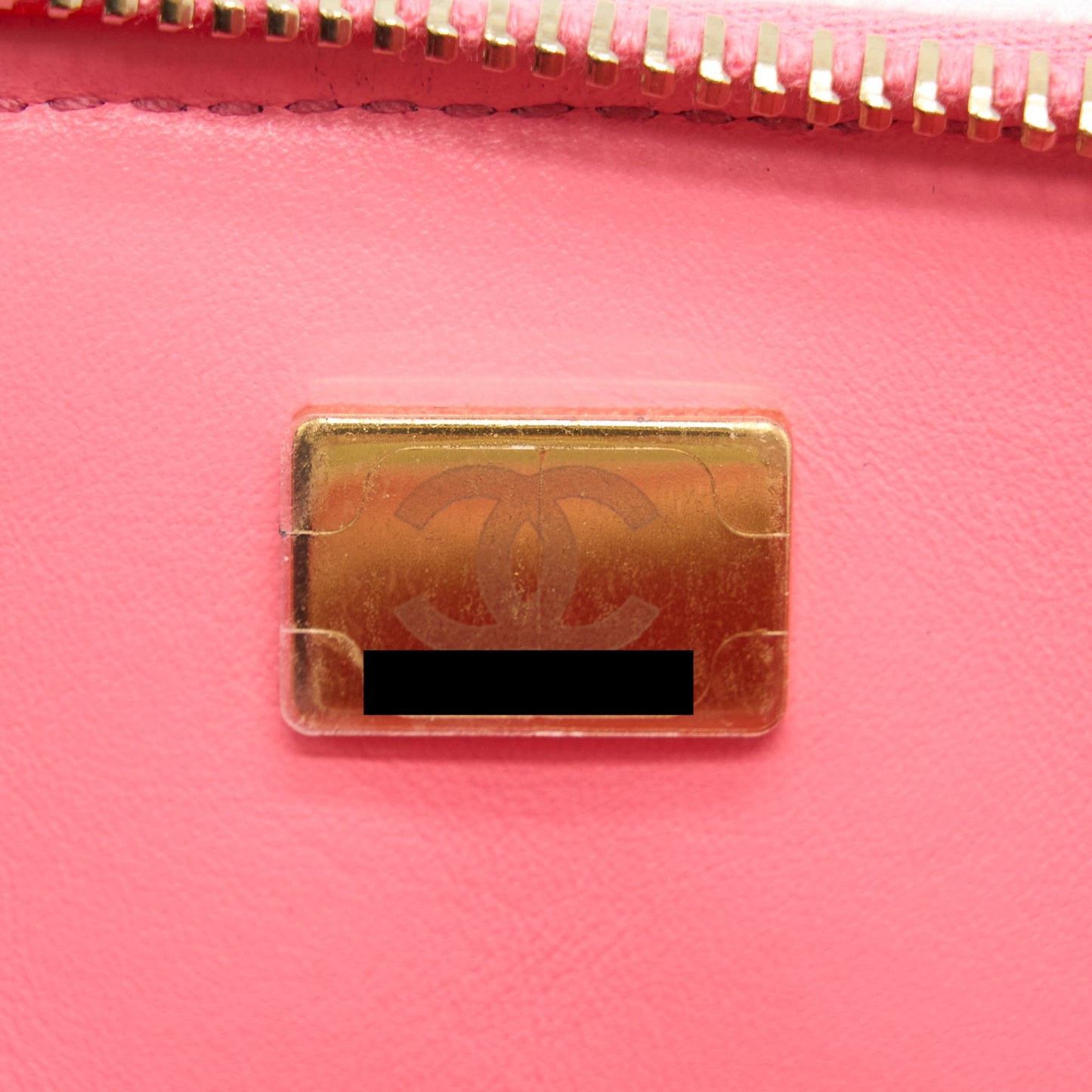Chanel 22S Letter Top Handle Small Vanity Case Caviar Pink Brushed