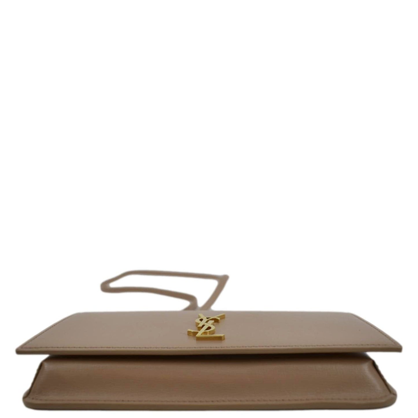 YVES SAINT LAURENT Cassandre Phone Holder Leather Shoulder Bag Dark Beige