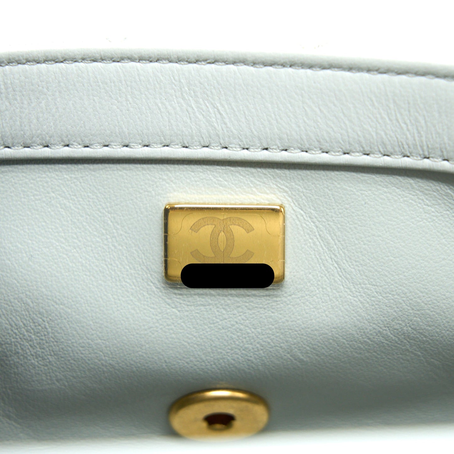 Chanel 23C Pearl Crush Mini Rectangular Lambskin Light Grey Brushed (Microchip)