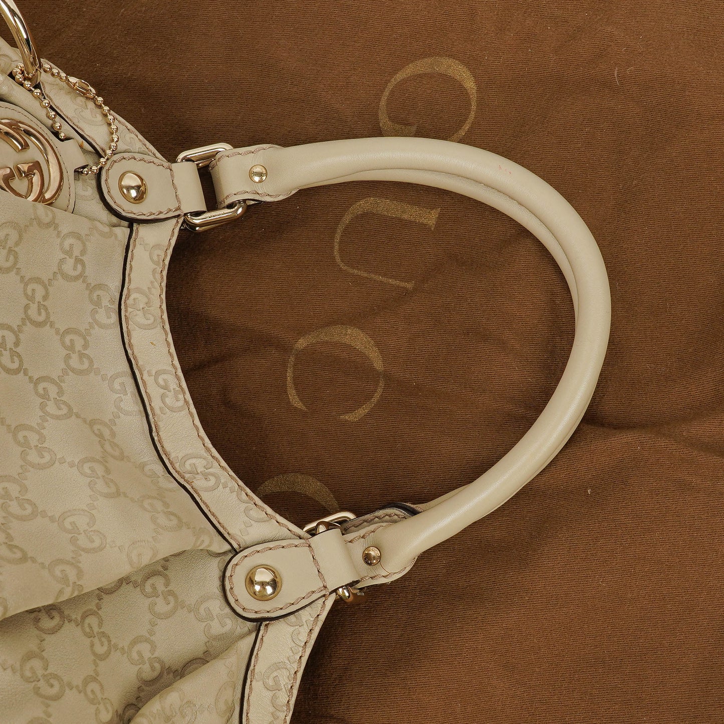 Gucci Guccissima Neutral Leather Sukey Hobo Bag