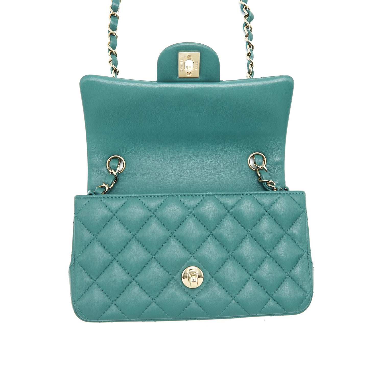 Chanel 21A Mini Rectangular Flap Bag Lambskin Light green L