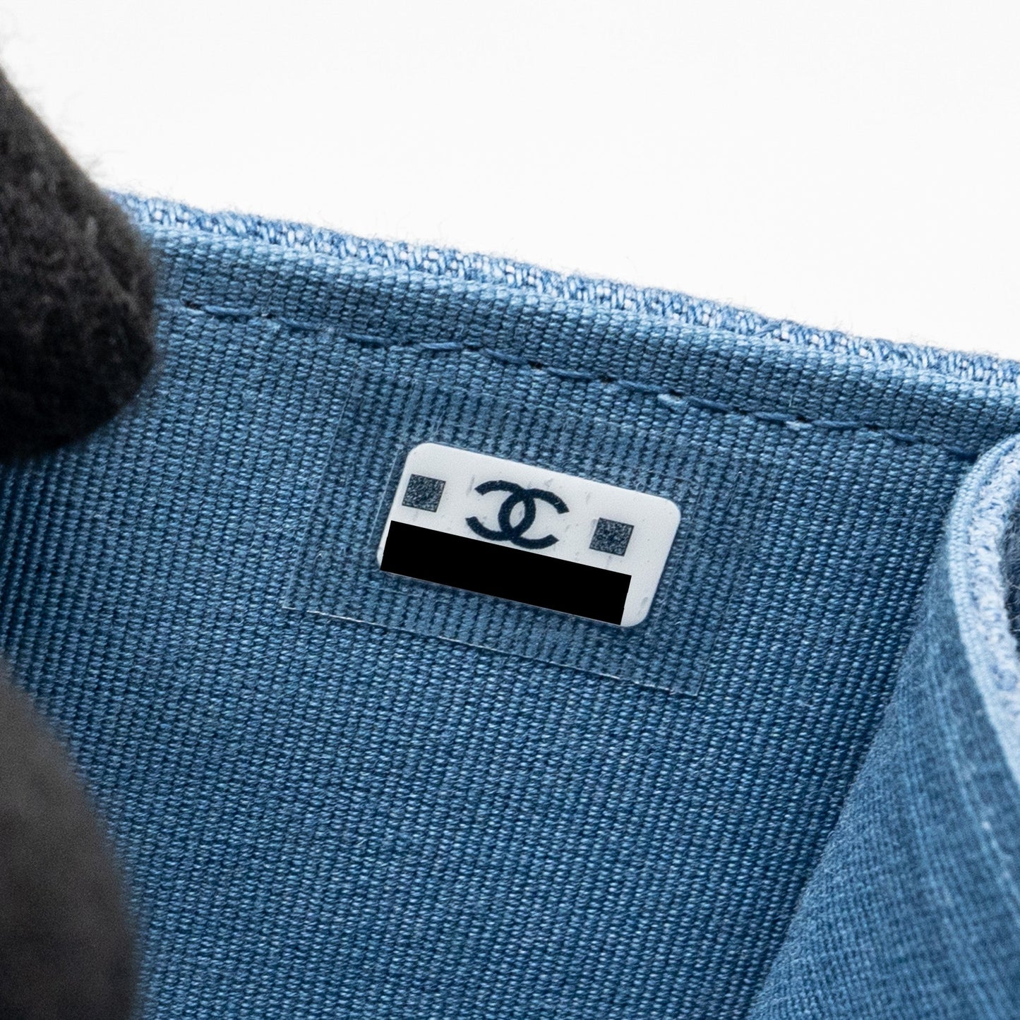 CHANEL Mini Vertical Flap Clutch With Chain Denim Blue (microchip)