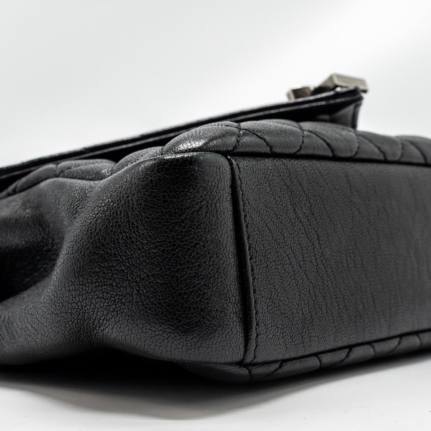 Saint Laurent College Flap Purse lambskin black ruthenium