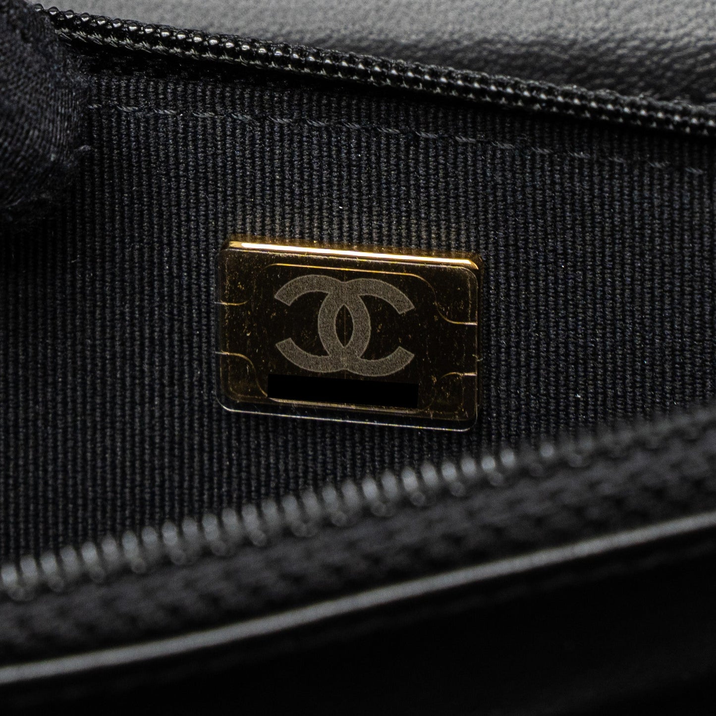 Chanel Detail Top Handle Wallet On Chain Lambskin Black Brushed (Microchip)
