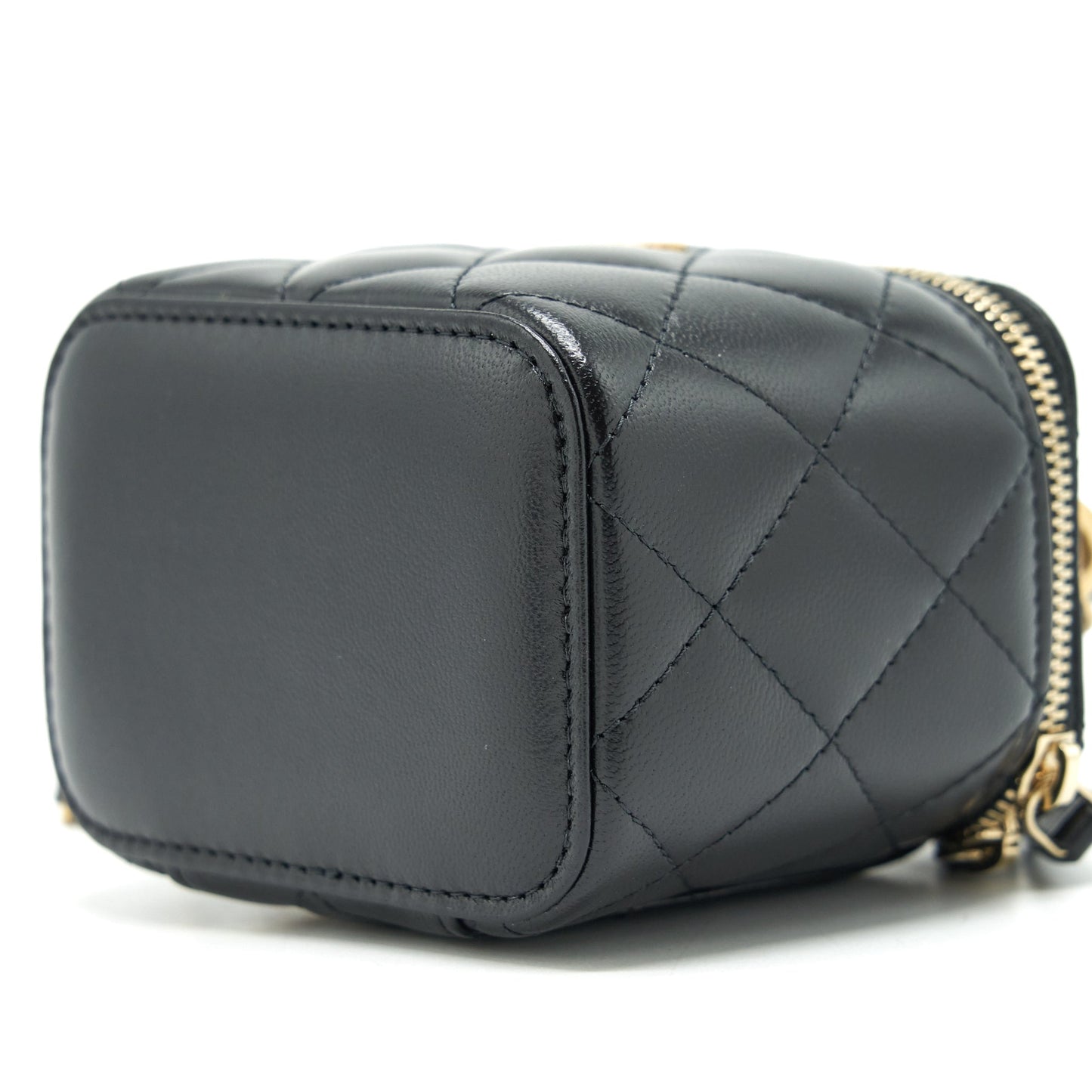 Chanel Top Handle Mini Vanity Case Lambskin Black