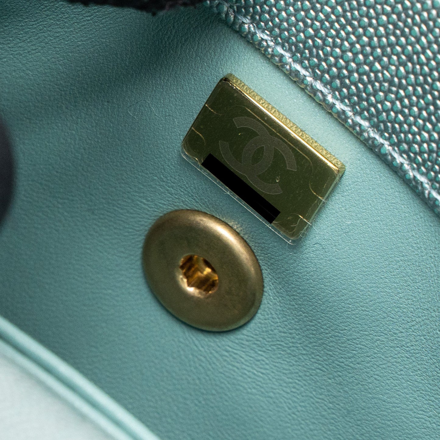 Chanel Small Coco Handle Caviar Metallic Light Blue Brushed (Microchip)
