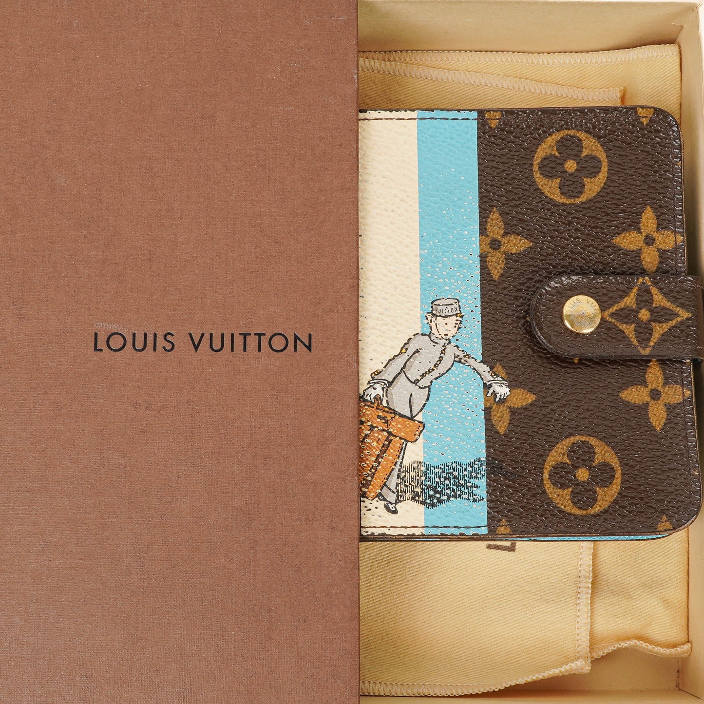 Louis Vuitton Blue Monogram Groom Limited Edition Compact Zippy Wallet