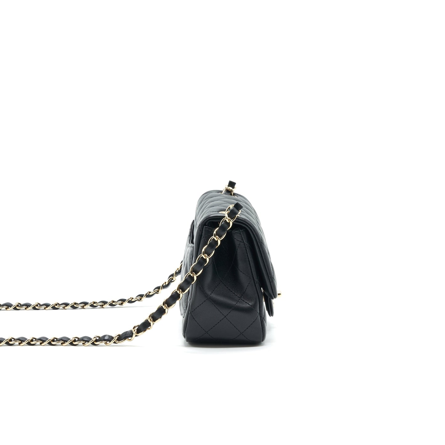 Chanel Mini Square Lambskin Black LGHW serial 29 Handbag