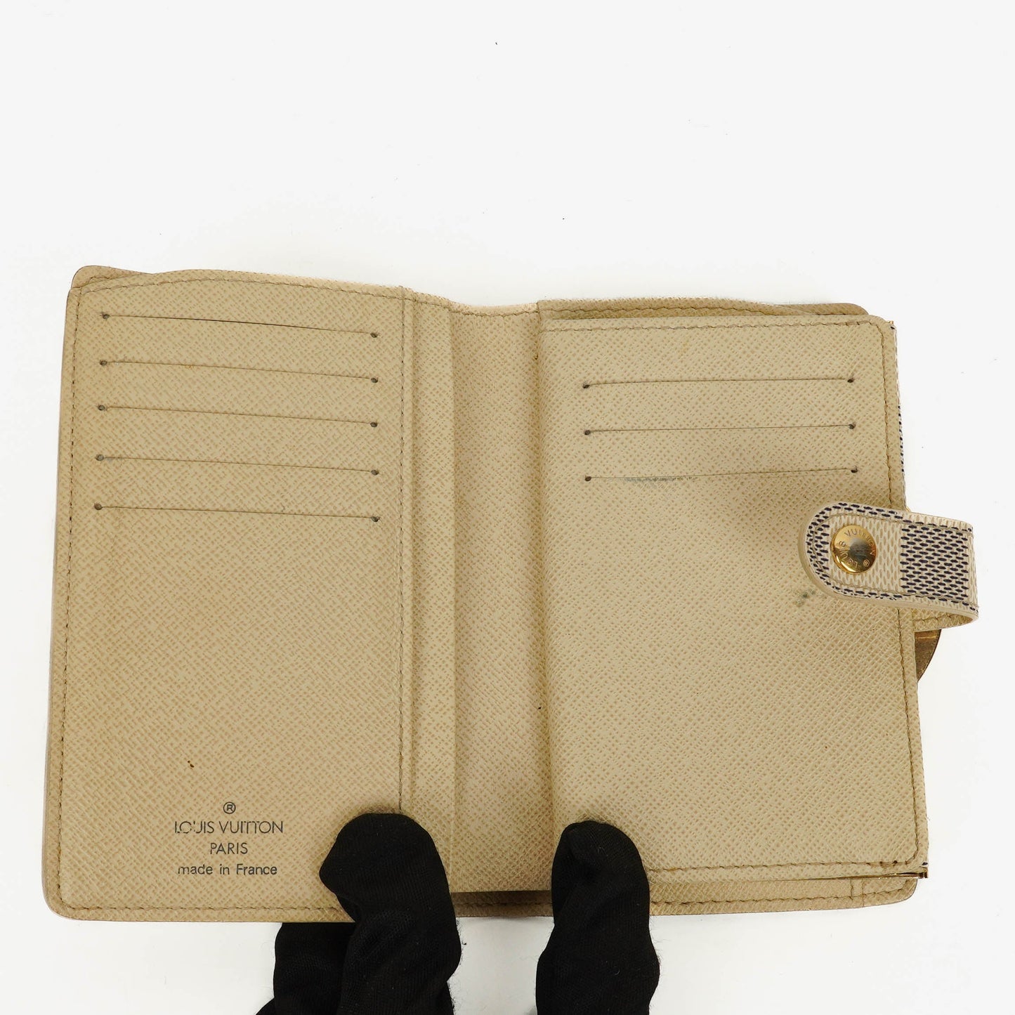 Louis Vuitton Port Feuille Vienoise Damier Azur Canvas French Purse Wallet