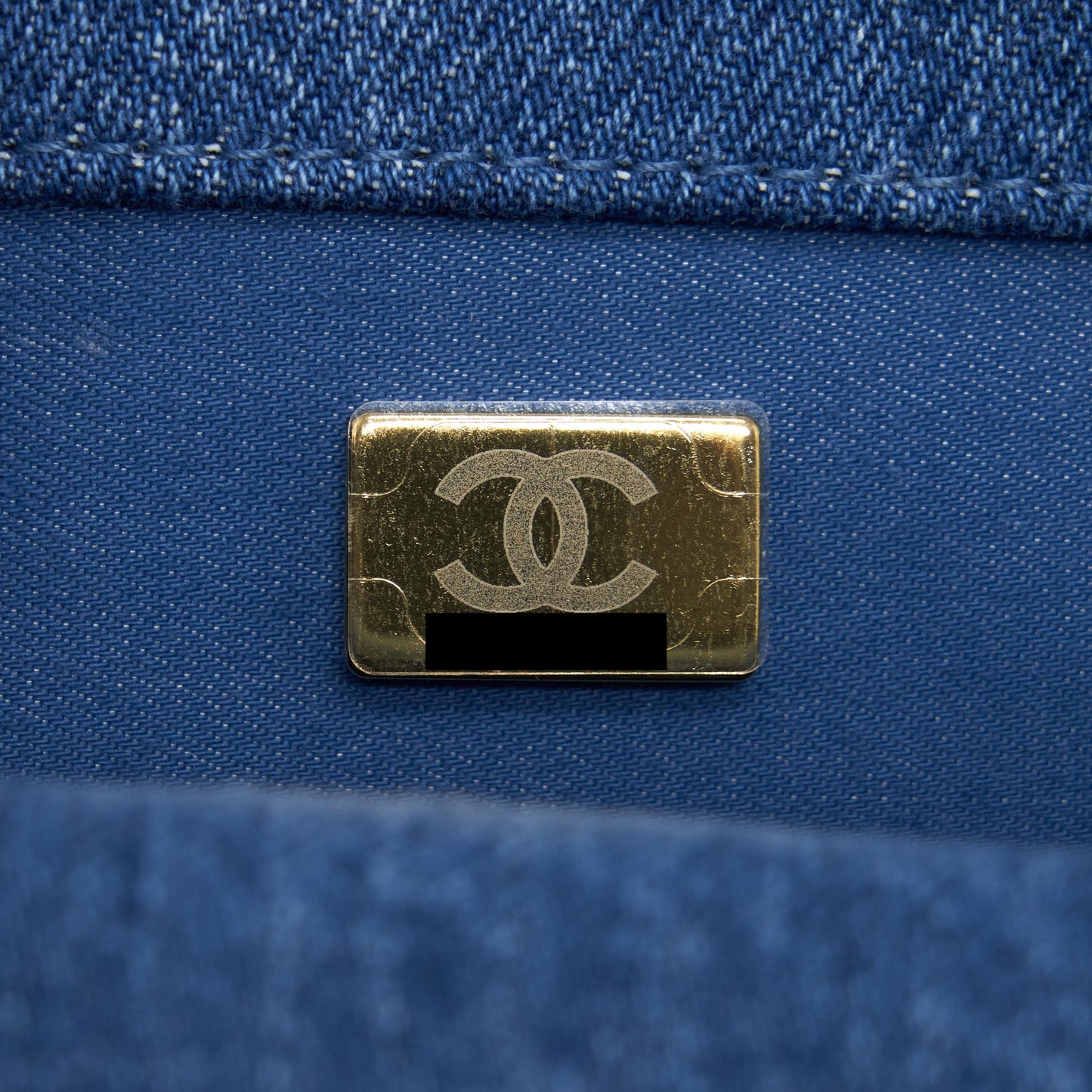 Chanel 22P Multicolor Denim Logo Flap Bag 28cm Blue