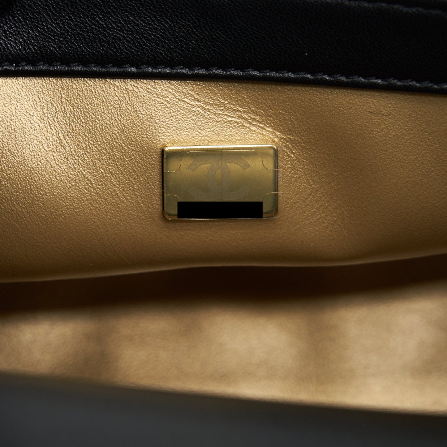 Chanel 22S Pearl Crush Mini Square Flap Bag Lambskin Black