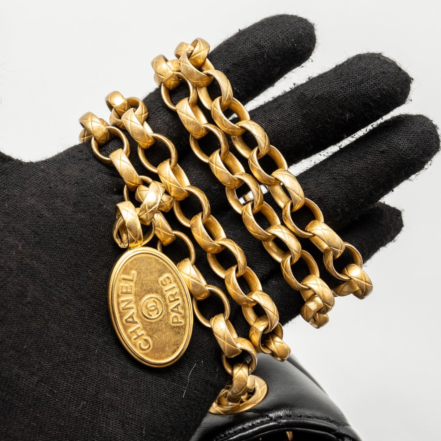 Chanel Quilted Mini Flap Bag with Detailed Chain Lambskin Black (Microchip)