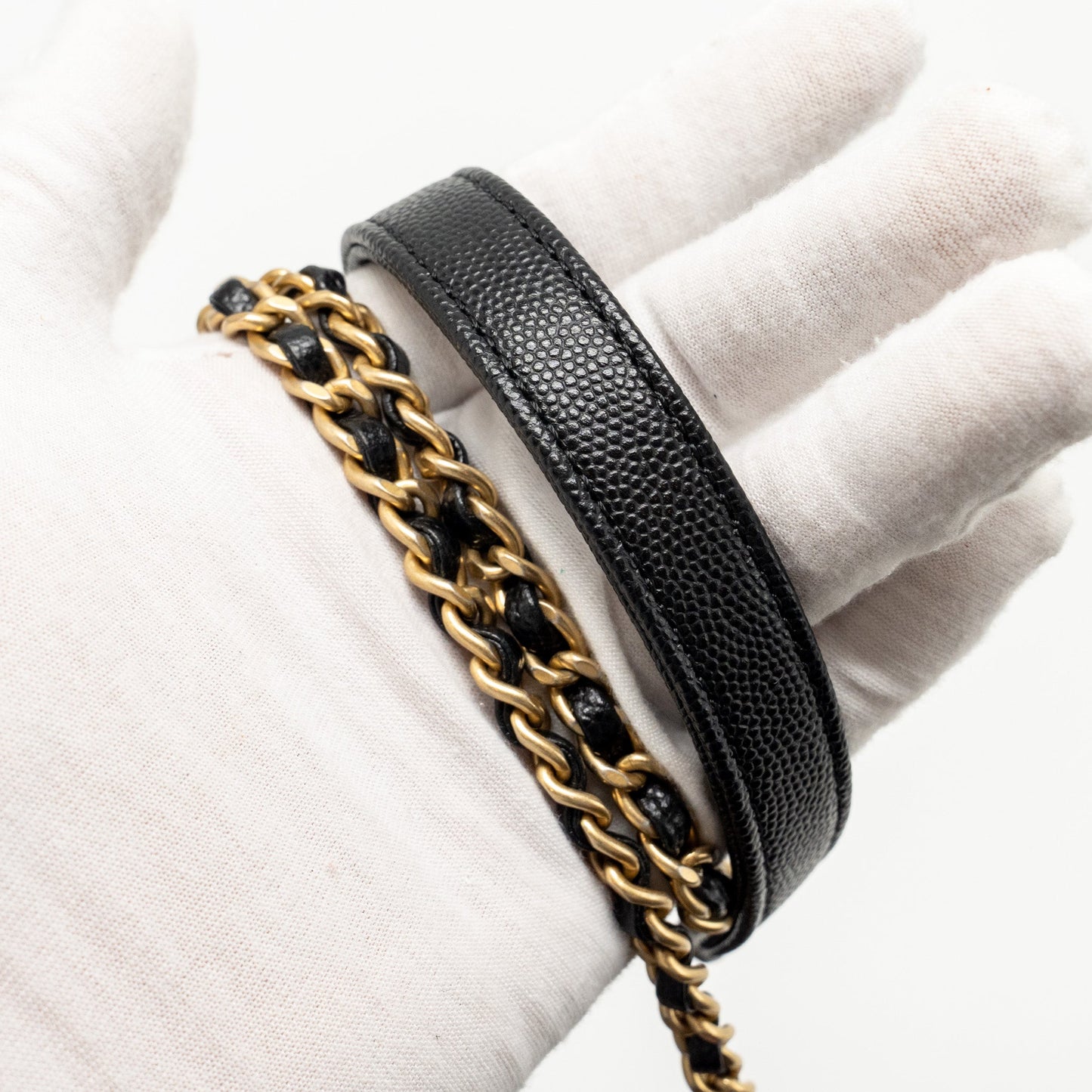 Chanel Small Coco Handle with Python Handle caviar Black/Burgundy