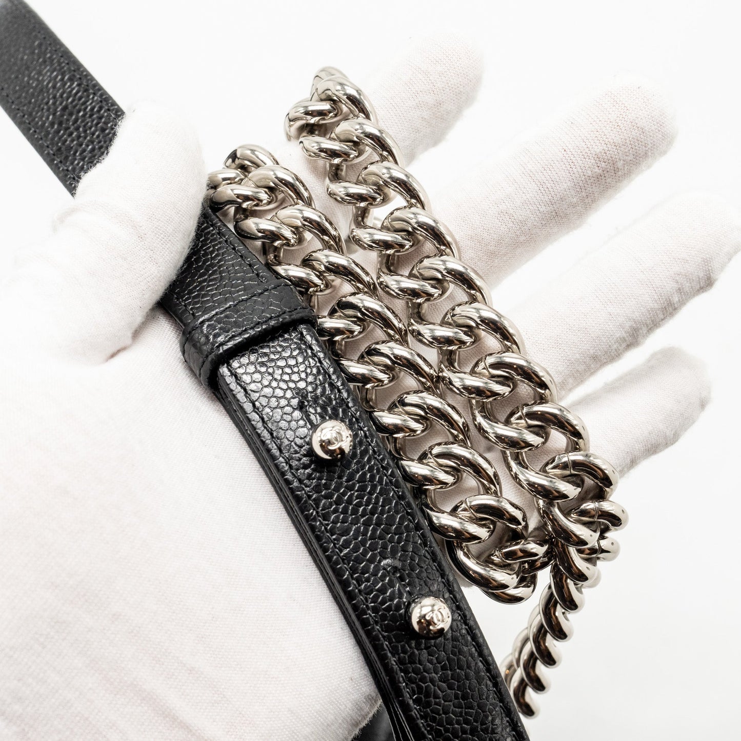 Chanel Chevron Medium Boy Bag caviar black