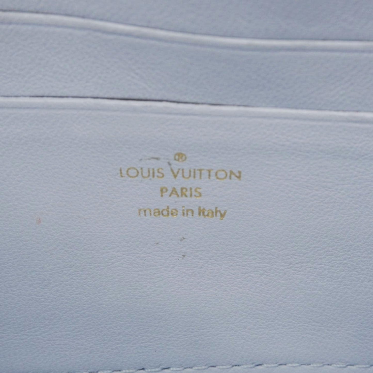 LOUIS VUITTON Calfskin Bubblegram Leather Wallet on Strap Bag Light Blue
