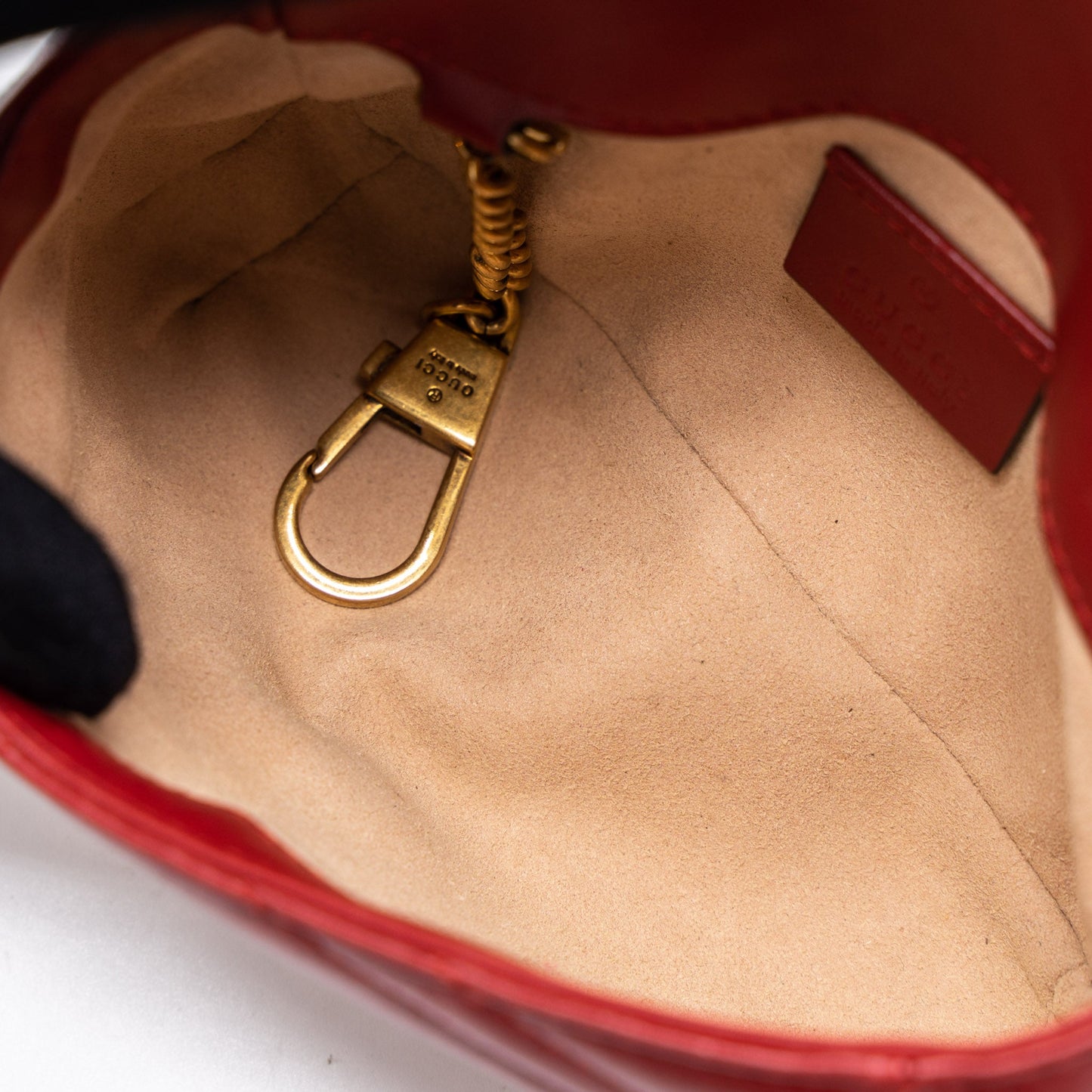 Gucci GG Marmont Super Mini Bag Matelass? Calfskin Red Brushed
