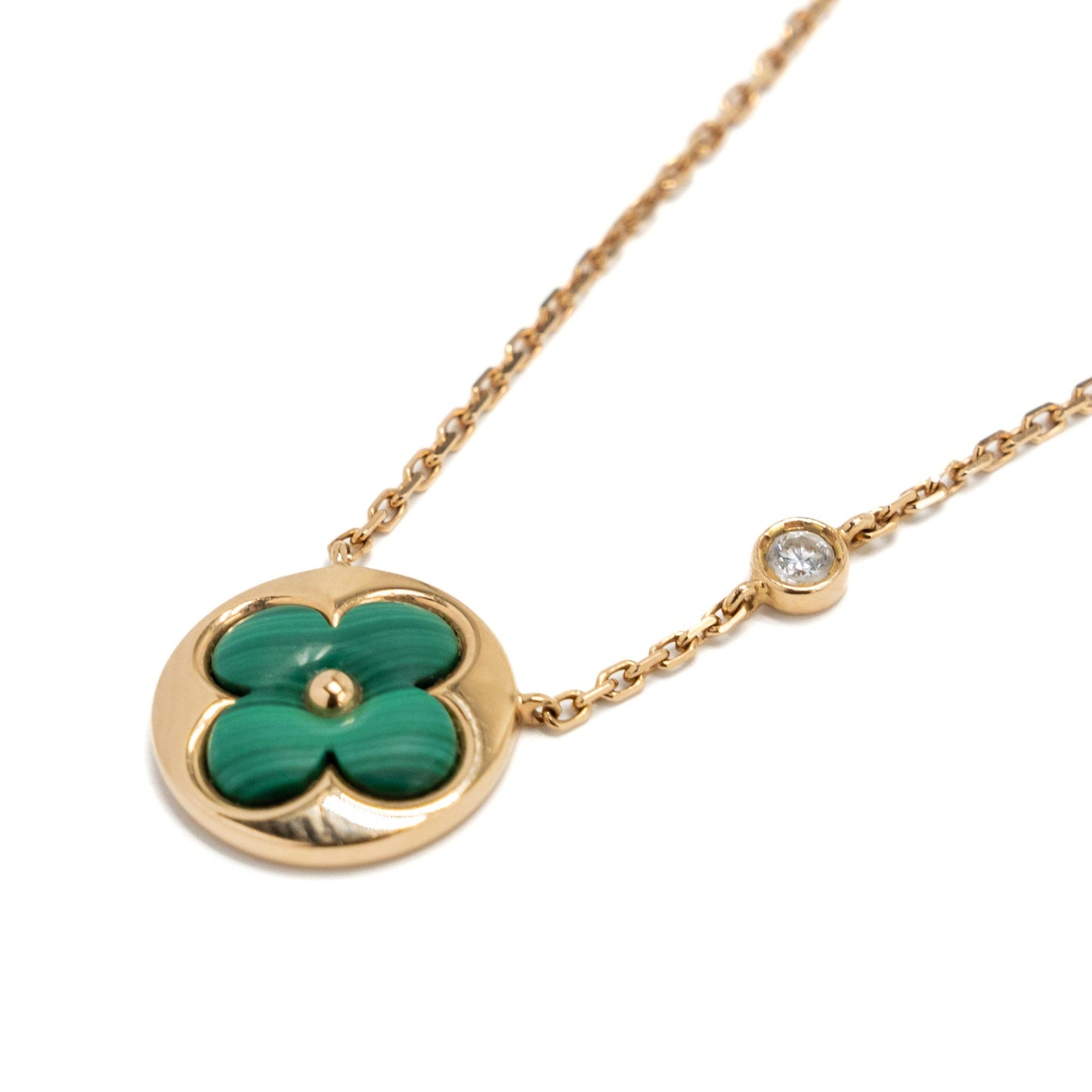 Louis Vuitton colour Blossom BB Sun Pendant, Pink gold, Malachite, diamond