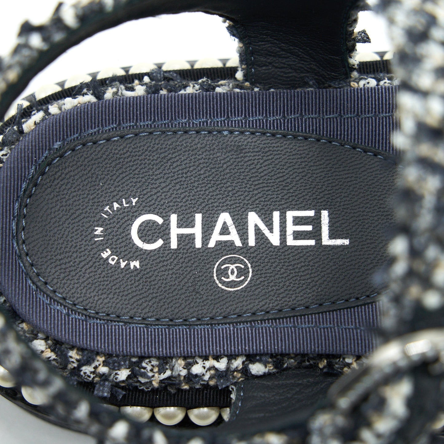 Chanel Size 36 Tweed Navy blue Sandals