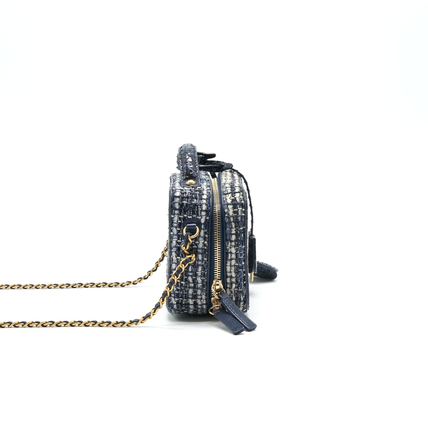 Chanel tweed and Python Small Vanity Case Handbag