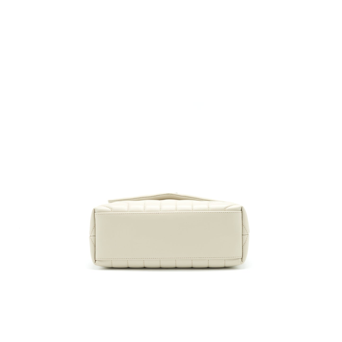 SAINT LAURENT Lou Lou Small Quilted Y Leather Mini Purse In White