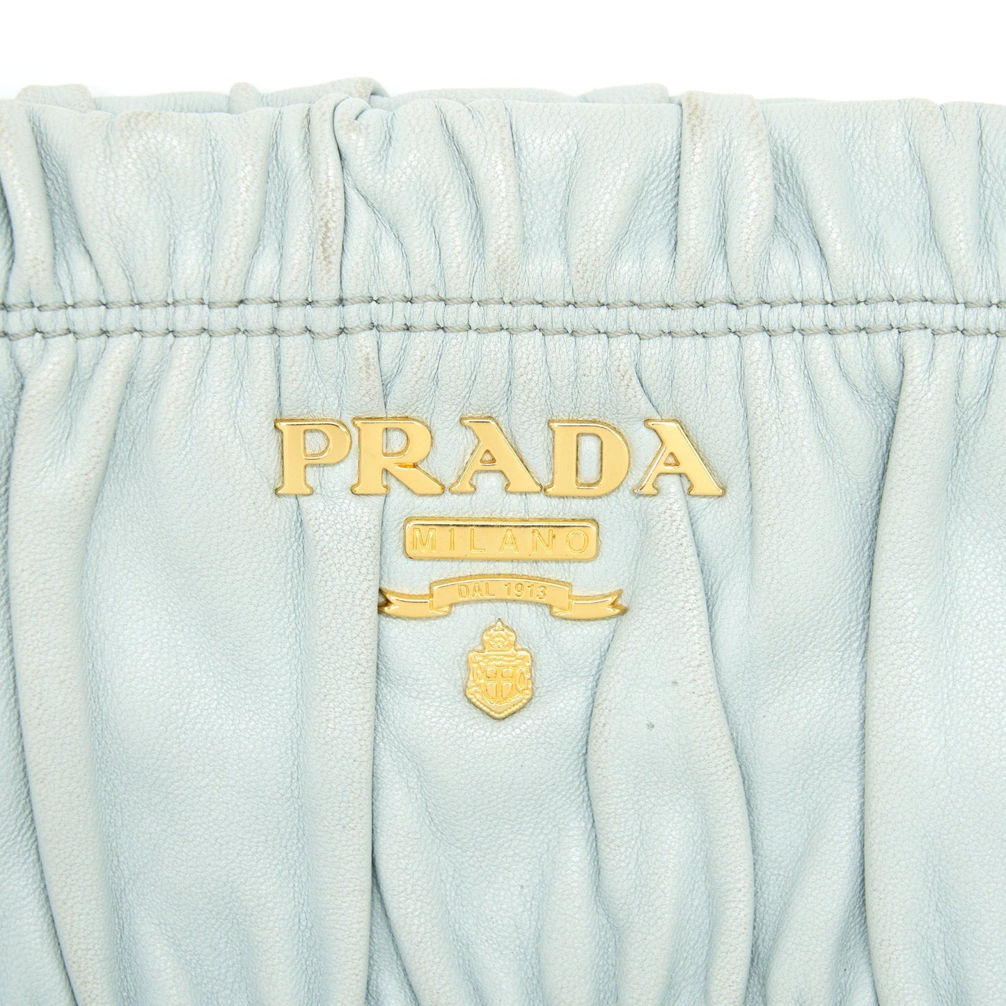 Prada Nappa Gaufre Clutch Light Blue