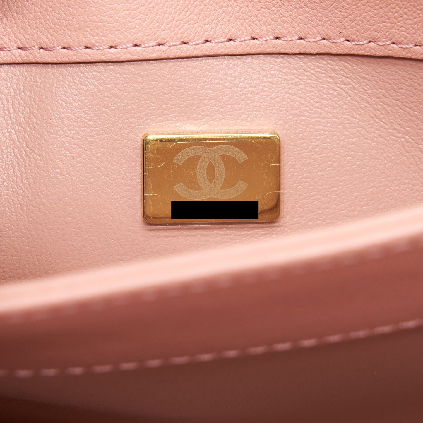 Chanel Top Handle Flap Bag Lambskin Dark Pink L