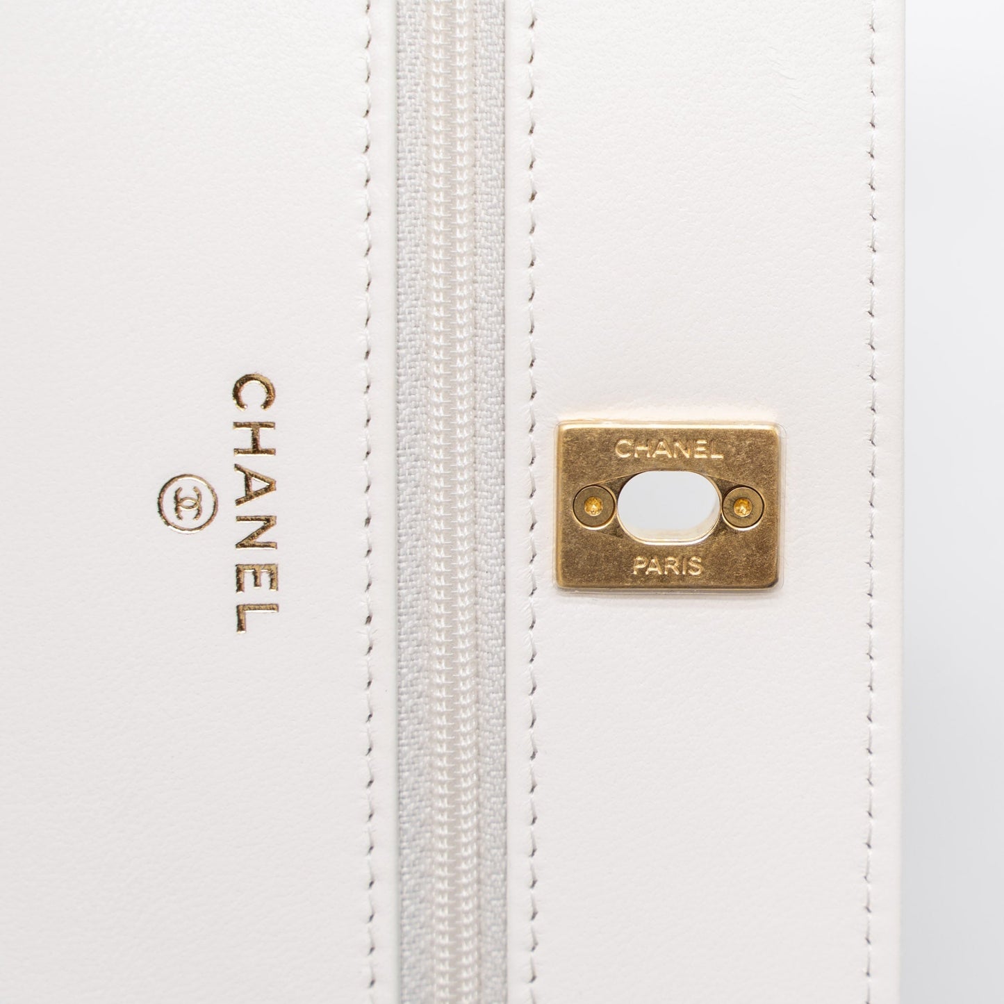 Chanel Pearl Crush Wallet on Chain Lambskin White Brushed (Microchip)
