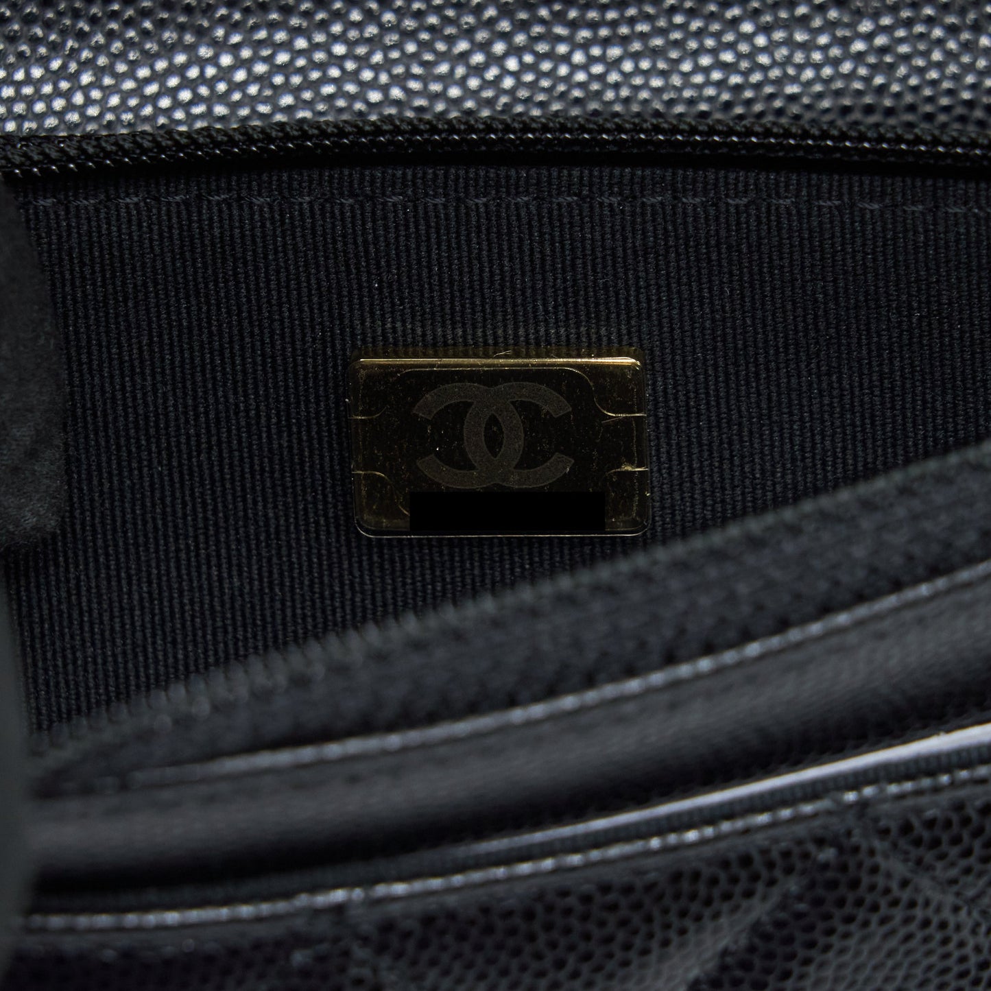 Chanel 22S Detailed CC Logo Wallet On Chain Caviar Black L