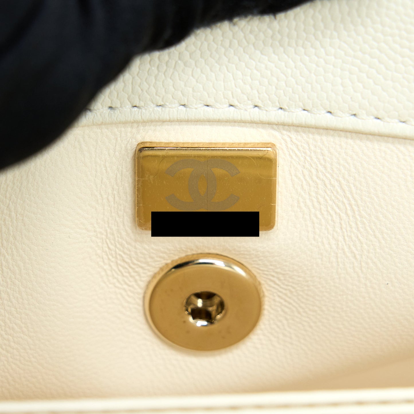 Chanel Small Coco Handle Caviar White L