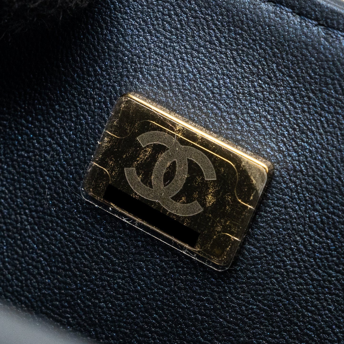Chanel Top handle mini rectangular flap bag lambskin navy L (microchip)
