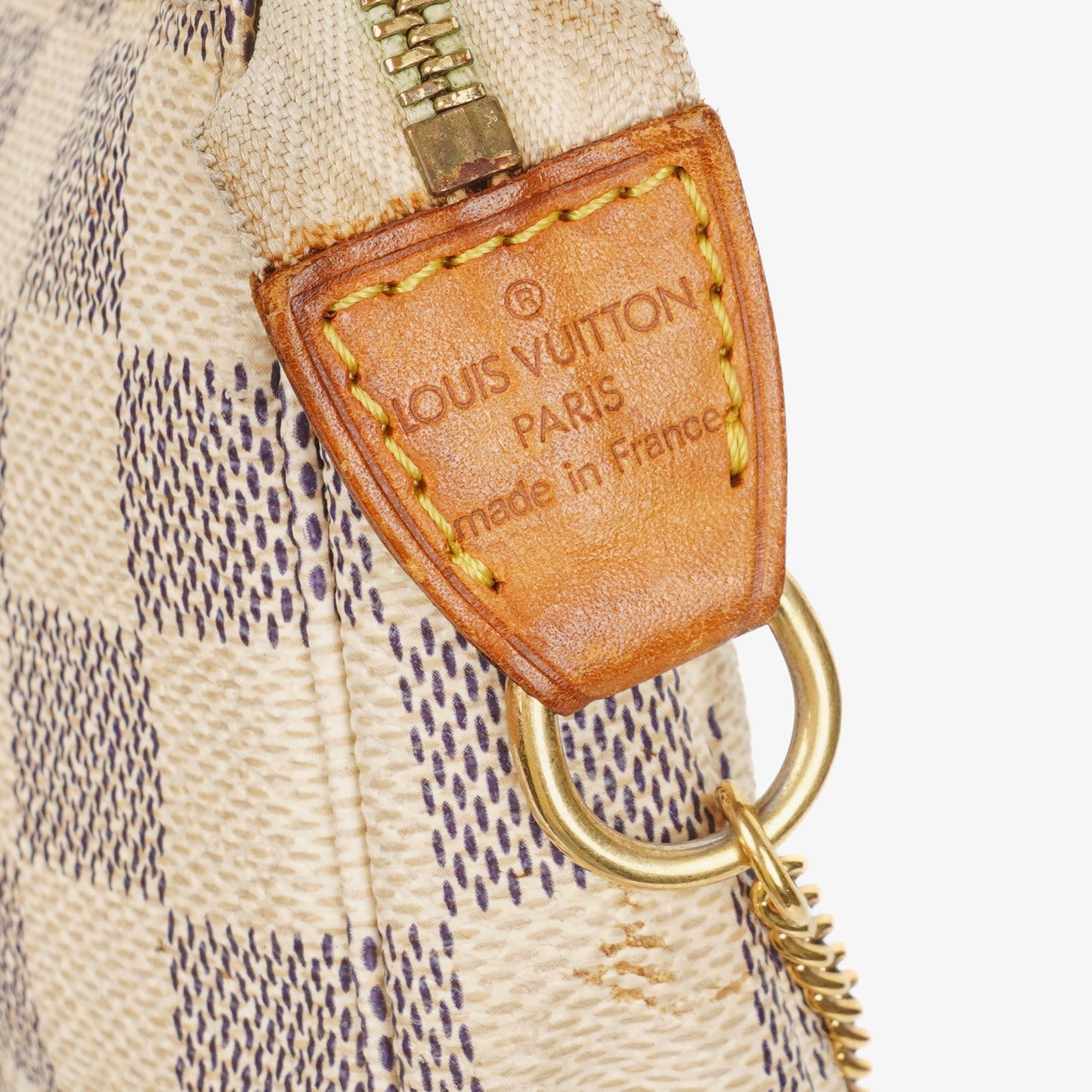 Louis Vuitton Mini Pochette Accessoires Damier Azur Canvas Clutch Handbag
