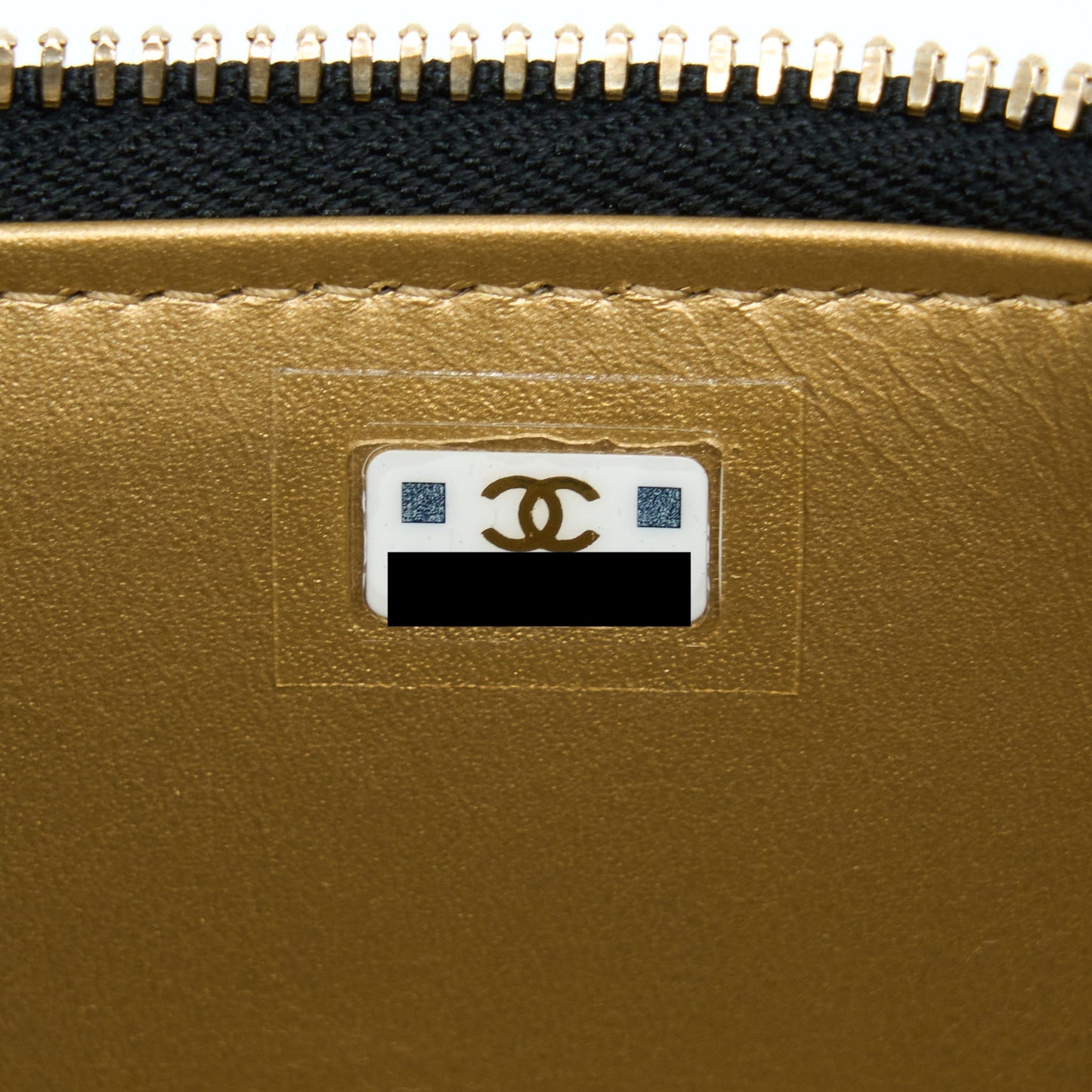 Chanel Pearl Crush Long Vanity With Chain Lambskin Black
