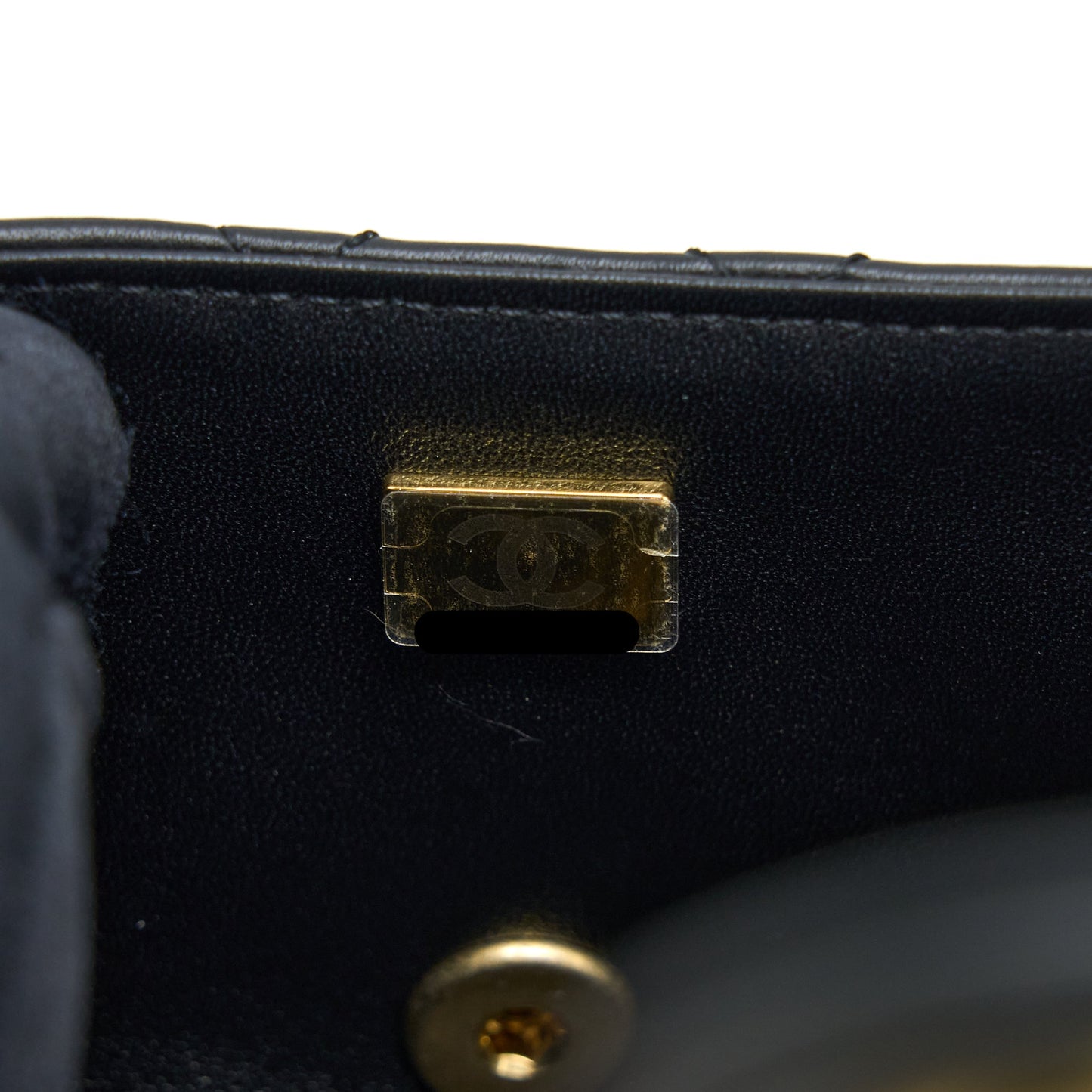 Chanel Seasonal Flap Bag with Detail Chain Lambskin Black Brushed (Microchip)