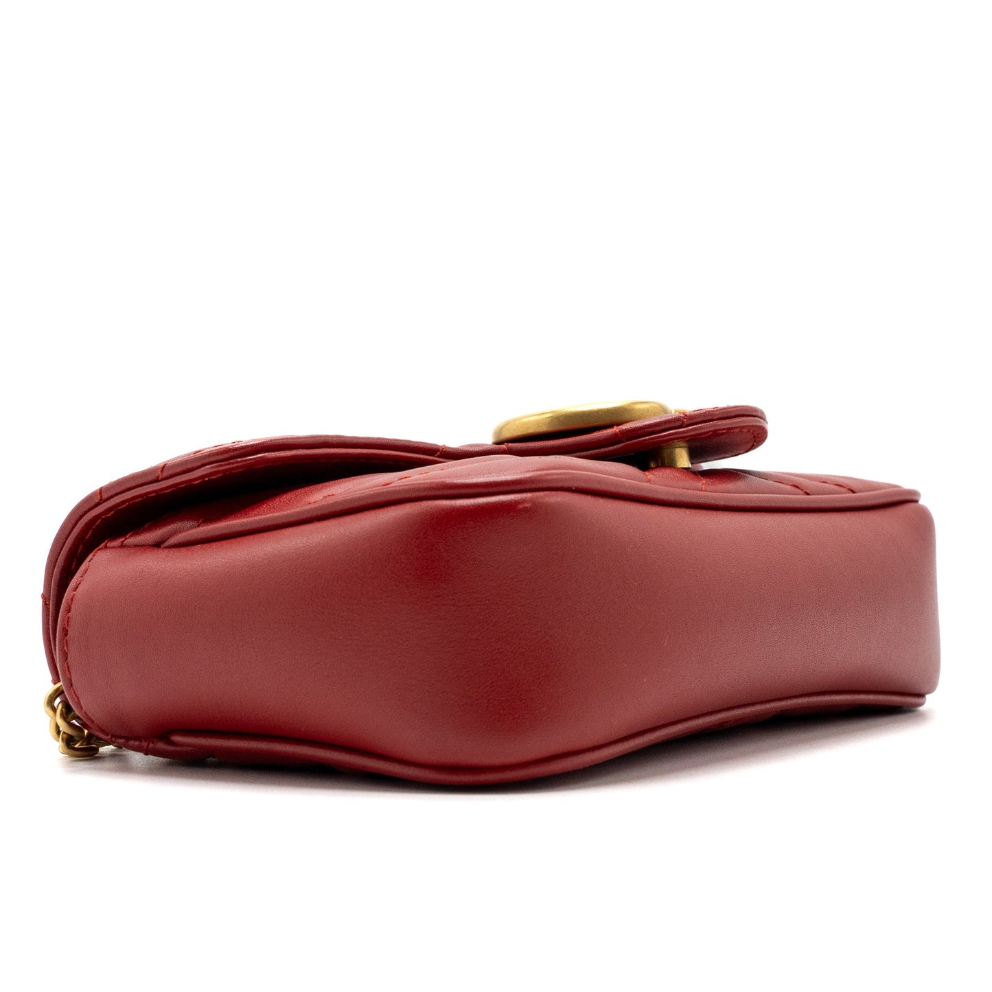 Gucci Marmont super mini matelass? chevron Calfskin red