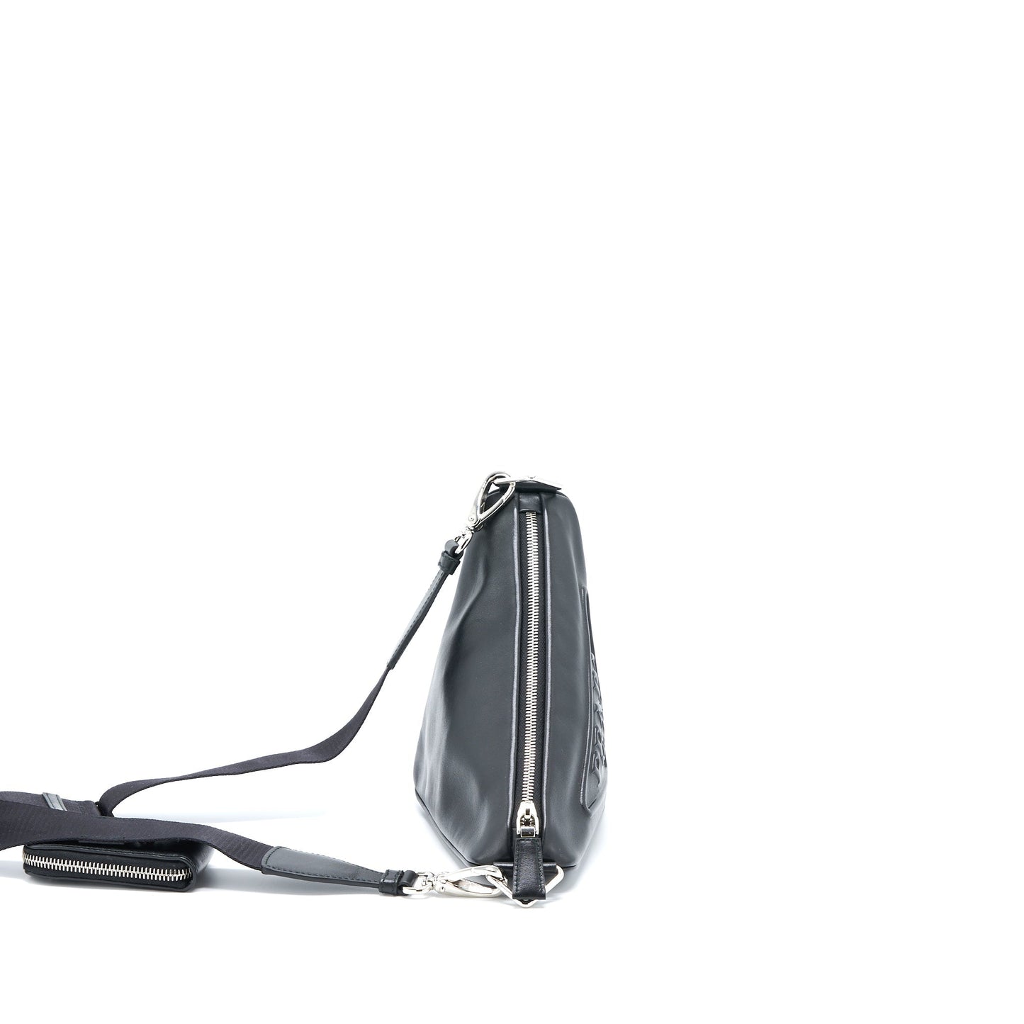Prada Triangle Mini Purse Leather Black