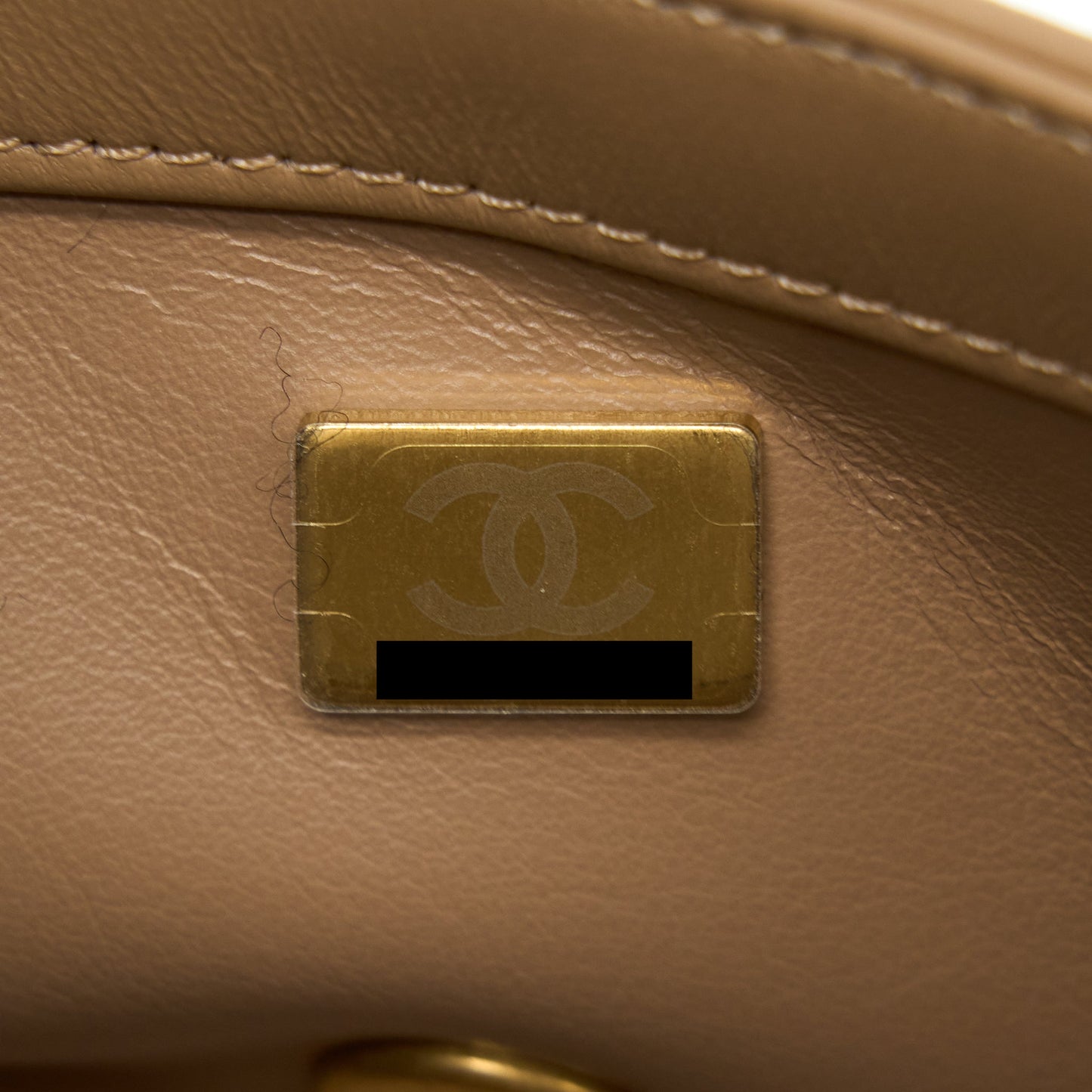 Chanel 22S Pearl Crushed Mini Rectangular Lambskin Dark Beige (Microchip)