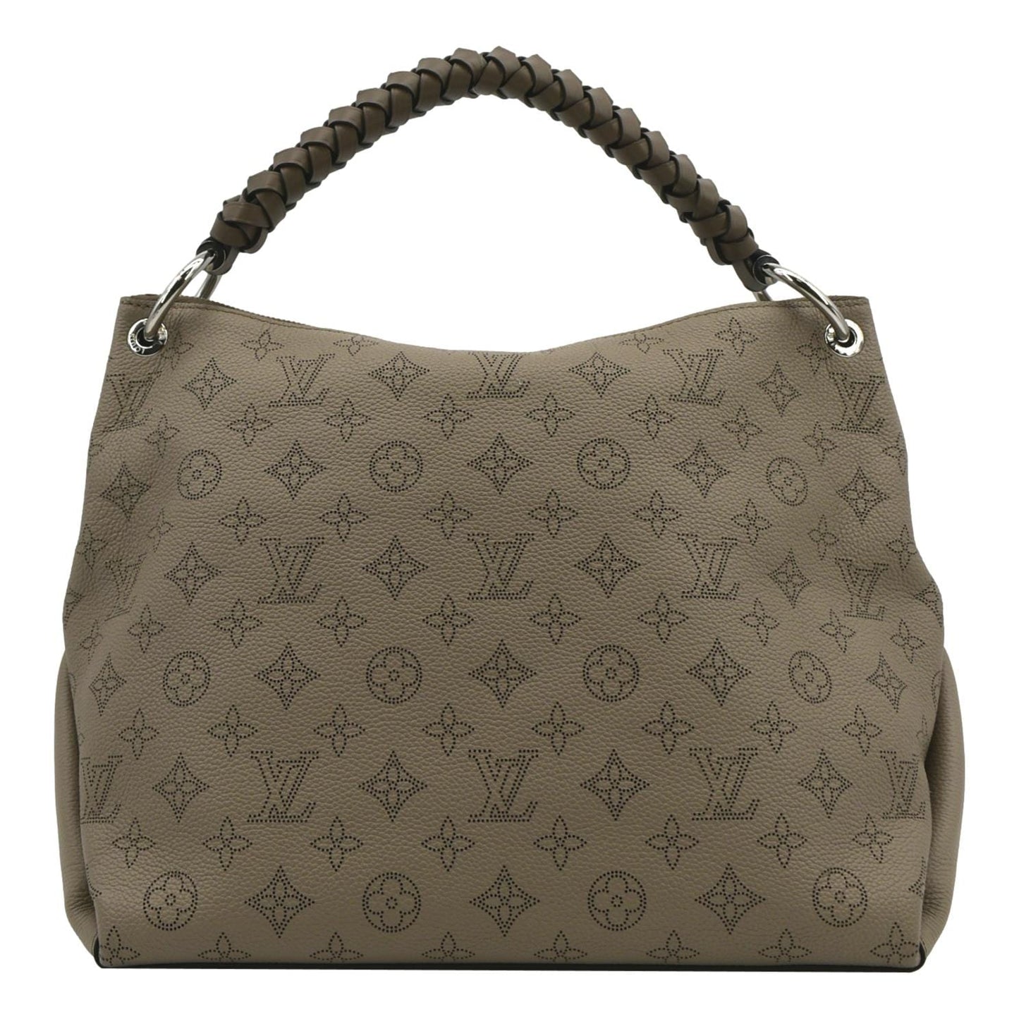 LOUIS VUITTON Beaubourg Mahina MM Leather Hobo Shoulder Bag Galet